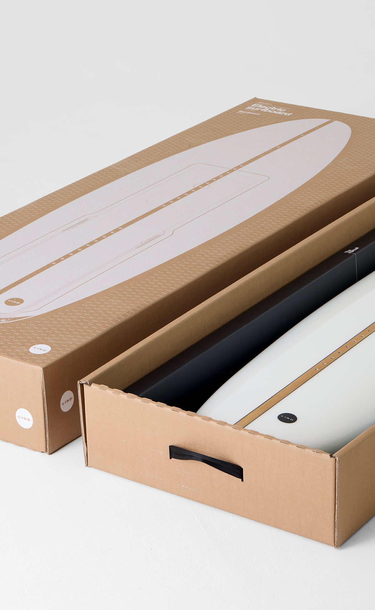LIND Canvas electric surfboard - box
